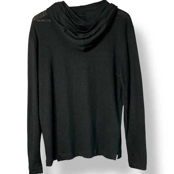 CLUB MONACO 100% Linen Black Long Sleeve Lightweight Hoodie US Sz M - Picture 4 of 10